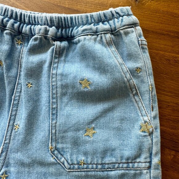 MINI BODEN Denim Star Jeans Girls 9 Blue Jean Pockets Embroidered Elastic Waist - Picture 5 of 8